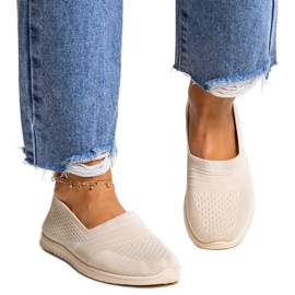 Tenisi bej Shalha cu slip-on