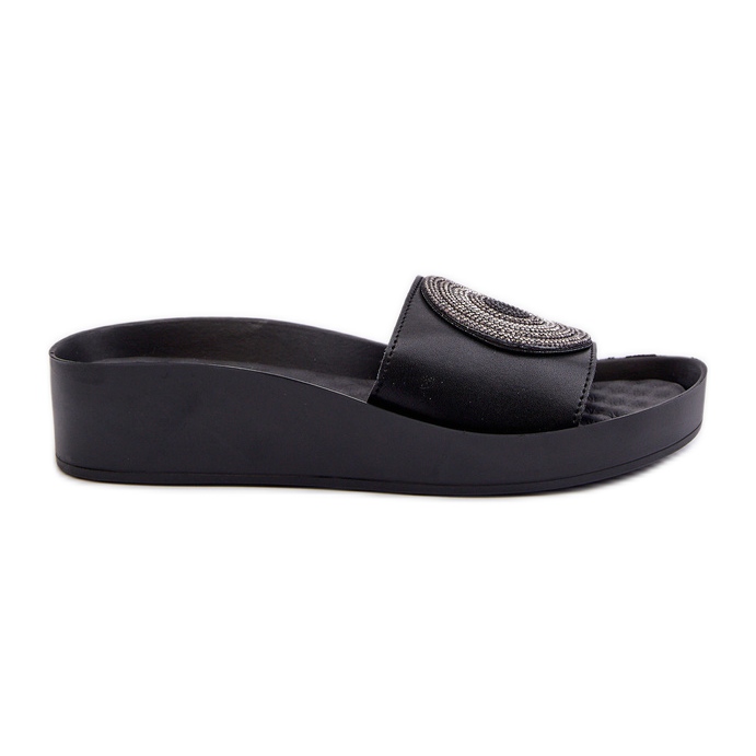 Flip-flops Damă Piele Cu Decor S.Barski KV27-019 Negru