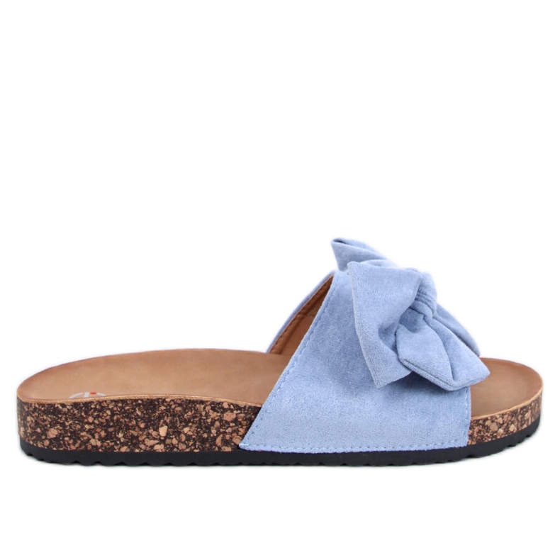 Papuci Keitas Blue din pluta cu fundita albastru Papuci Keitas Blue din pluta cu fundita albastru