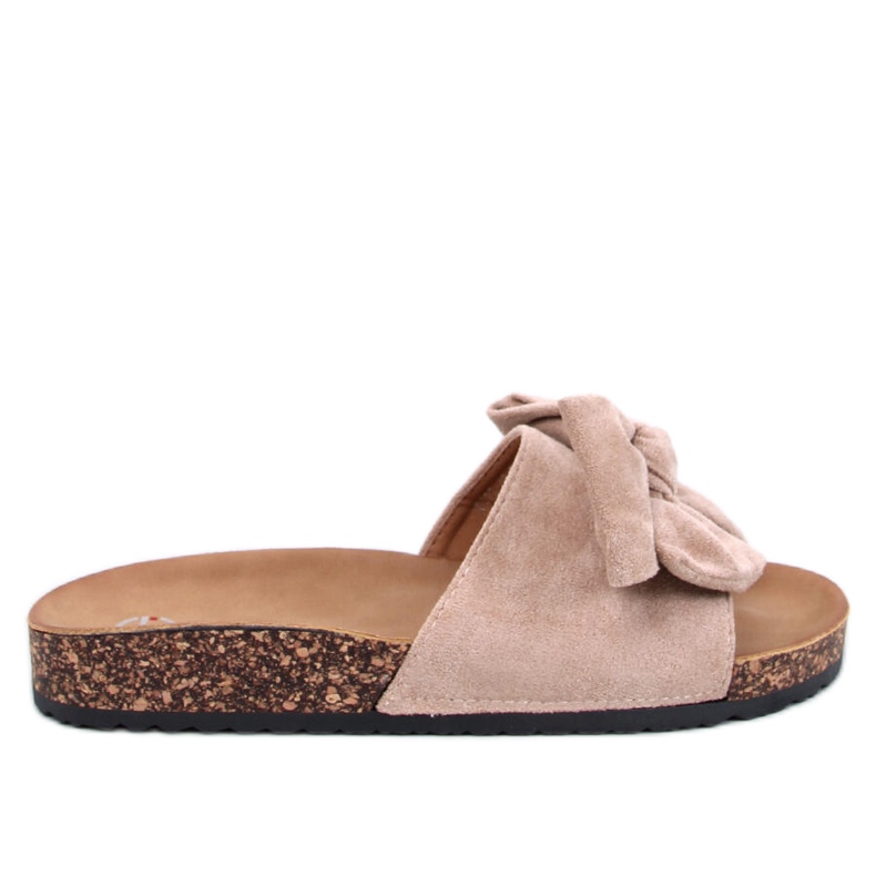 Papuci Keitas Khaki din plută cu fundă bej