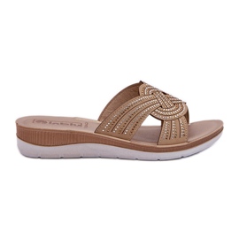 Flip-flops confortabili pentru femei, cu zirconii cubici Inblu BV000037 Bej Flip-flops confortabili pentru femei, cu zirconii cubici Inblu BV000037 Bej