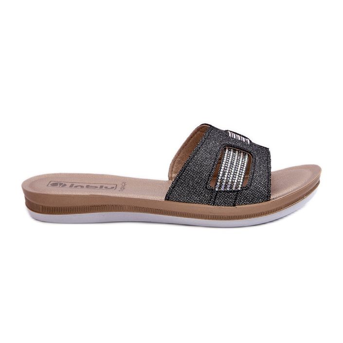 Flip-flops pentru femei, strălucitoare și confortabile, Inblu BA000050 Negru