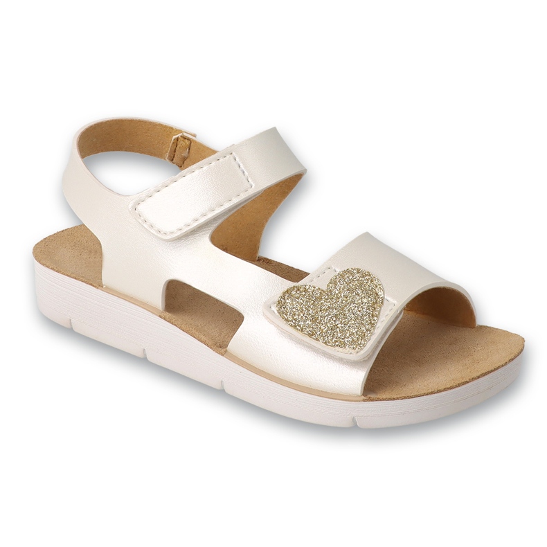 Befado Sandals Girls 068y007 Alb cu o inimă strălucitoare
