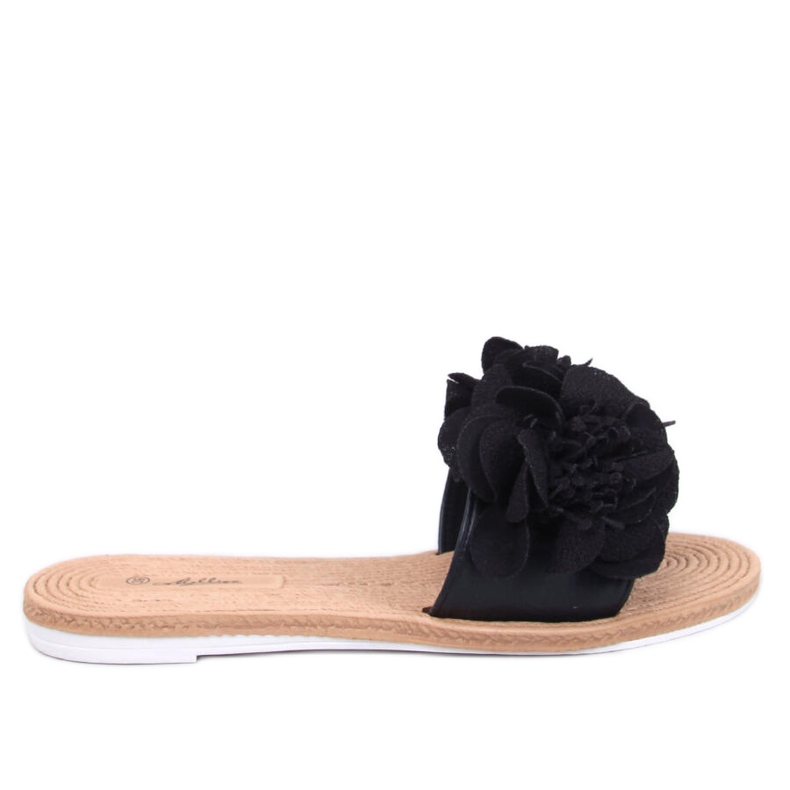 Flip-flops moi cu flori Diaye Black negru