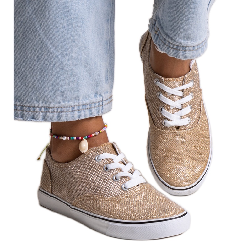 Tenisi Carroline aurii strălucitori de aur