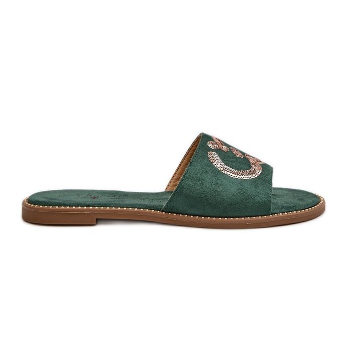 Flip Flops Damă Plati Cu Paiete S.Barski KV27-052 Verde