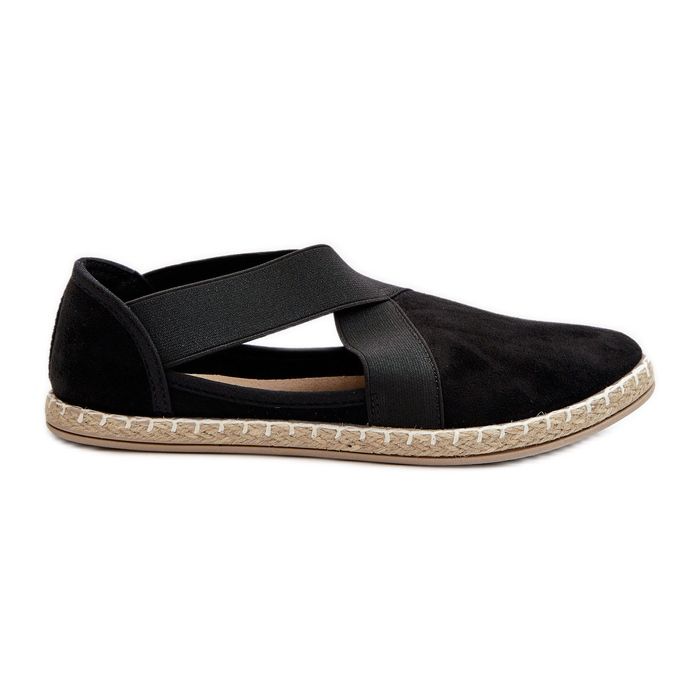 Espadrile De Dama Cu Bretele Elastice Eco Suede Black Phaedrana negru Espadrile De Dama Cu Bretele Elastice Eco Suede Black Phaedrana negru
