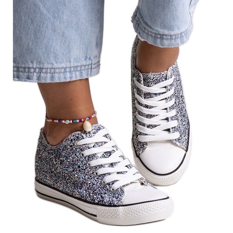 Tenisi înalți Jadwa, negri, strălucitori negru