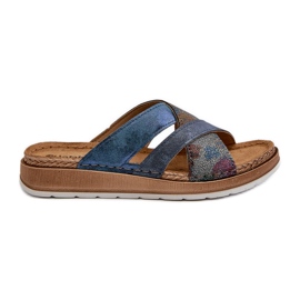 Flip-flops de damă ușoare și confortabile Inblu GS000052 bleumarin albastru