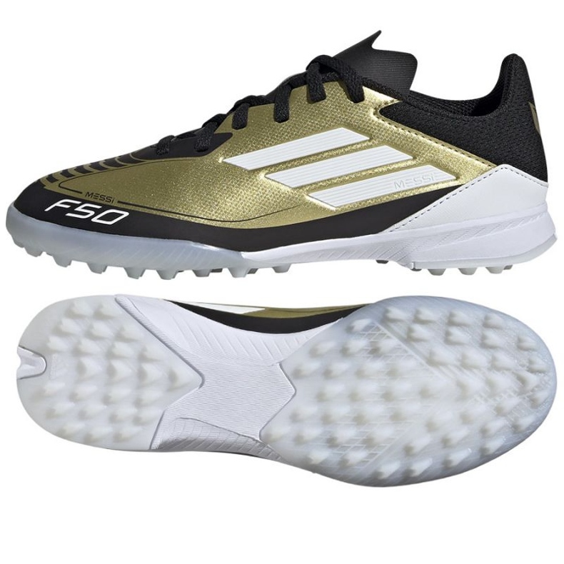 Pantofi Adidas F50 League Messi Jr Tf IG9277 de aur Pantofi Adidas F50 League Messi Jr Tf IG9277 de aur