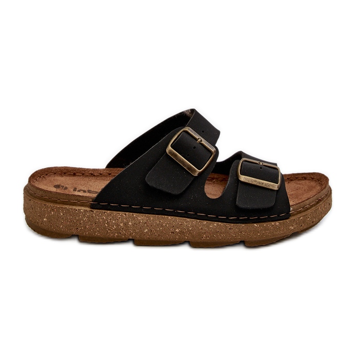Flip-flops pentru bărbați, ușoare, confortabile, cu catarame Inblu MT000016 Negru