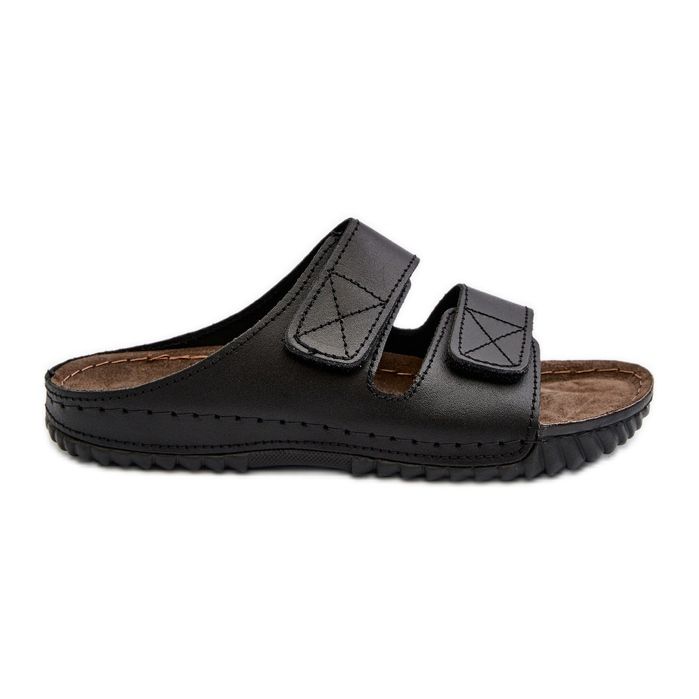 Flip-flops confortabili pentru bărbați, cu curele cu velcro Inblu FM00001U Negru