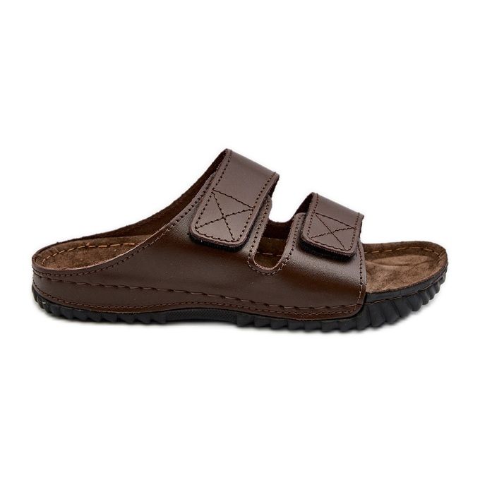 Flip-flops confortabili pentru bărbați, cu bretele velcro Inblu FM00001U maro închis Flip-flops confortabili pentru bărbați, cu bretele velcro Inblu FM00001U maro închis