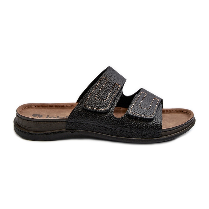 Flip-flops confortabili pentru bărbați, cu bretele cu velcro Inblu GV00002I Negru