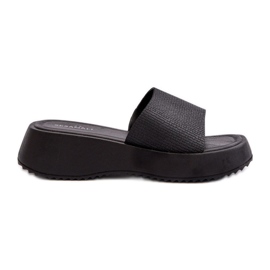Flip-flops de damă pe platformă și pană Black Vimarils negru