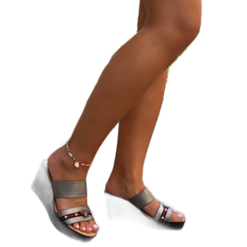 Mulți cu pană Raja gri închis metalizat