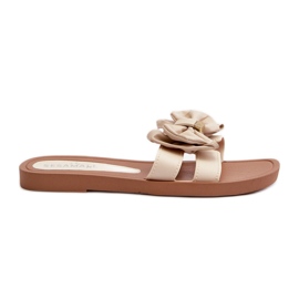 Flip-flops de damă bej cu fundă Rivarina