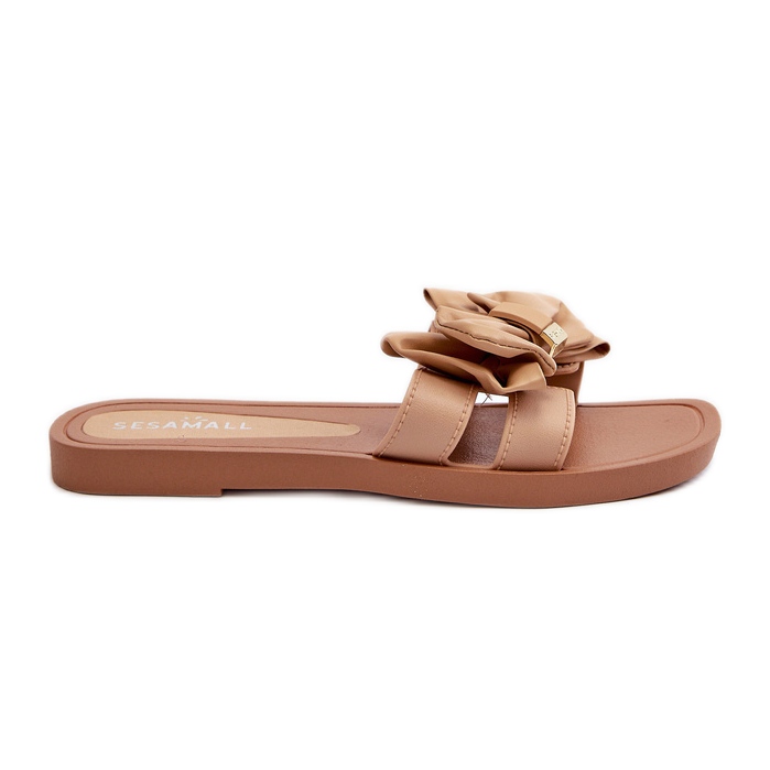 Flip-flops de damă cu fundă Camel Rivarina maro