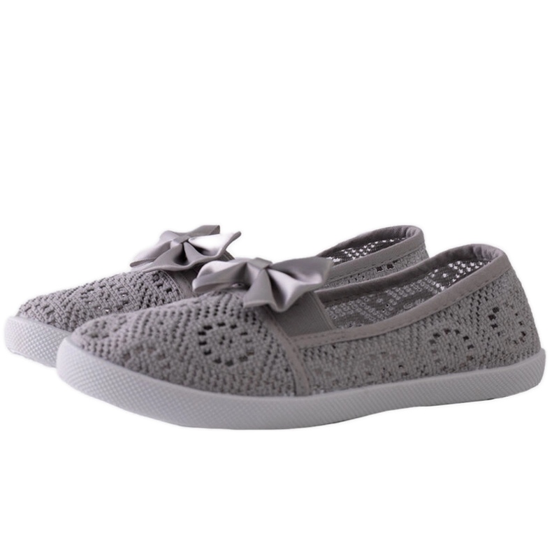 Balerini copii bubby gri ajurati