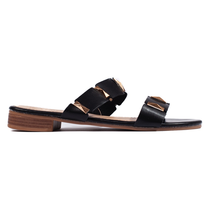 Flip-flops de damă de culoare neagră cu talpă plată negru