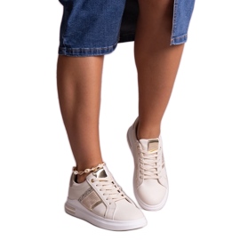 Tenisi bej decorati cu strasuri Xarles