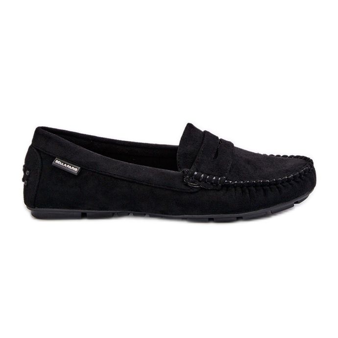 Mocasini de dama din Eco Suede Black Rerceria negru Mocasini de dama din Eco Suede Black Rerceria negru