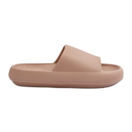 Flip-flops de damă, de culoare bej deschis, din spumă, cu talpă groasă, Querceria Flip-flops de damă, de culoare bej deschis, din spumă, cu talpă groasă, Querceria