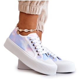 Adidași cu femei scăzute pe platforma albastru-roz multicolor