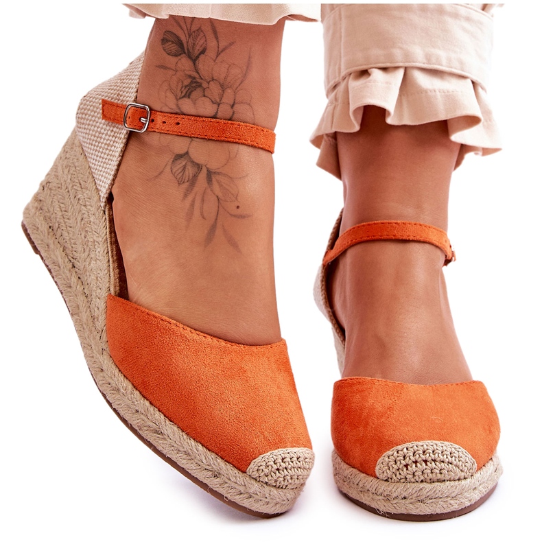 Espadrile din piele intoarsa Sandale cu pane Orange Cammer portocale Espadrile din piele intoarsa Sandale cu pane Orange Cammer portocale