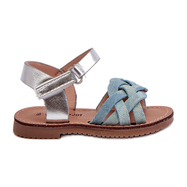 Sandale albastre pentru copii cu inchidere Velcro si bretele impletite albastru Sandale albastre pentru copii cu inchidere Velcro si bretele impletite albastru