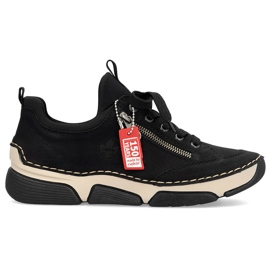 Pantofi negri de damă comozi Rieker 45973-00 negru