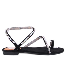 Flip-flops Ayless Black cu strasuri negru