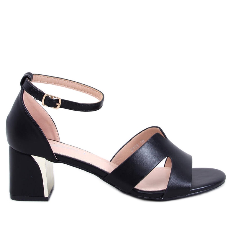 Sandale Claude Black cu toc înalt negru