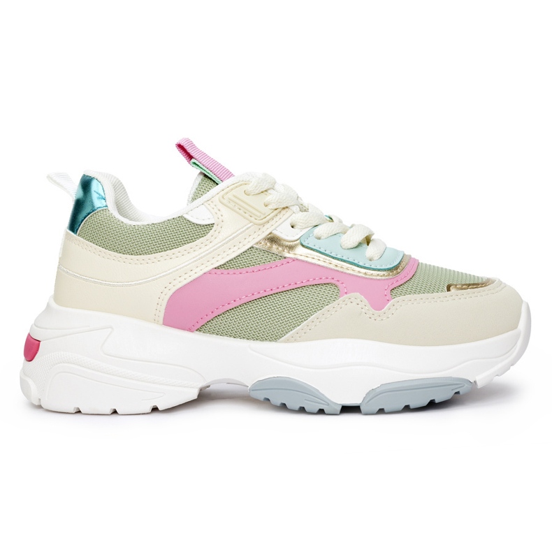 Pantofi sport de dama cu talpa groasa verde