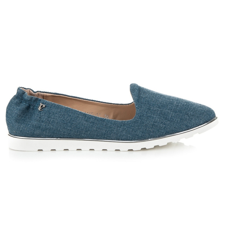 Balerini din denim slip-on Vices albastru