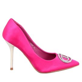 Tocuri înalte Malconi Fuchsia cu decor cu cristale roz