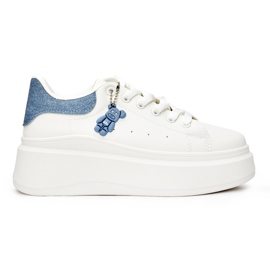 Pantofi albi de dama cu platforma Pantofi albi de dama cu platforma