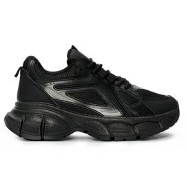 Adidași negri cu talpă groasă negru Adidași negri cu talpă groasă negru