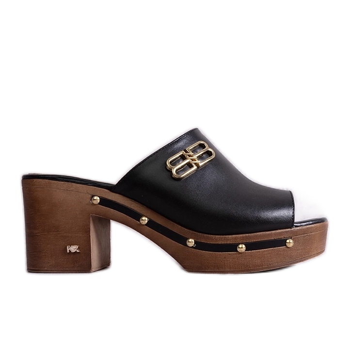 Mulți cu toc înalt din piele KARINO neagră negru