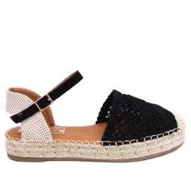 Sandale espadrile Premat Black ajurate negru Sandale espadrile Premat Black ajurate negru