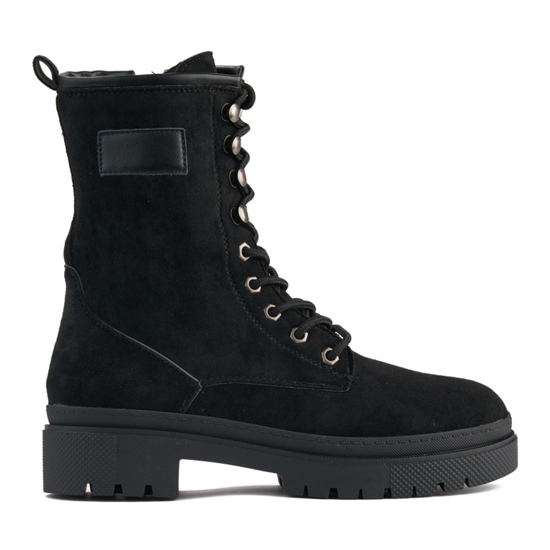 Cizme muncitoare dama din piele intoarsa neagra negru