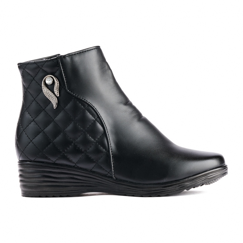 Cizme negre confortabile cu pană negru