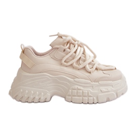 Pantofi de damă de culoare bej deschis pe o talpă groasă Nevela Pantofi de damă de culoare bej deschis pe o talpă groasă Nevela