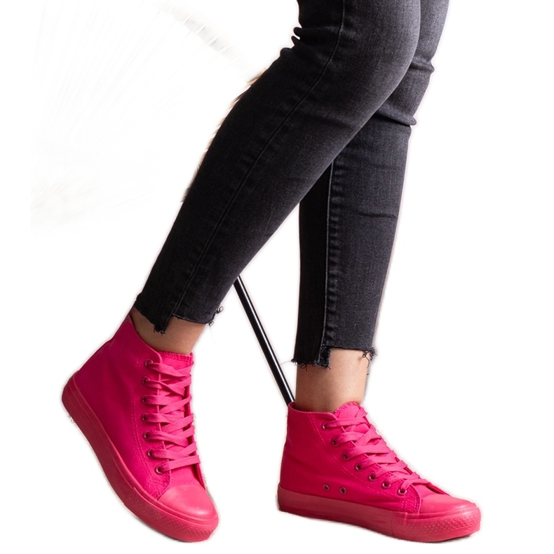 Tenisi înalți roz închis de la Raffie