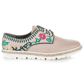 Kylie Pantofi de dama cu broderie roz Kylie Pantofi de dama cu broderie roz
