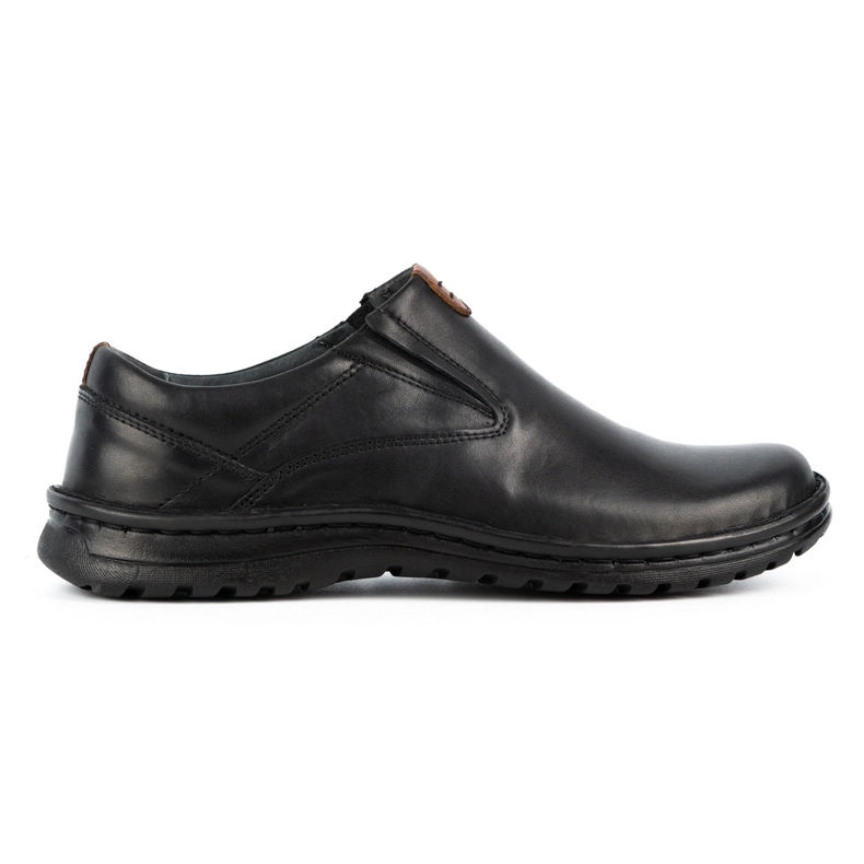 Kampol Pantofi slip-on pentru bărbați din piele 12KAM negru Kampol Pantofi slip-on pentru bărbați din piele 12KAM negru