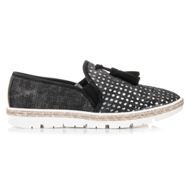 Kylie Espadrile ajurate Slipony negru