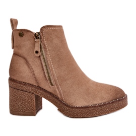 Botine izolante de dama din piele intoarsa ecologica, Velarilla bej Botine izolante de dama din piele intoarsa ecologica, Velarilla bej