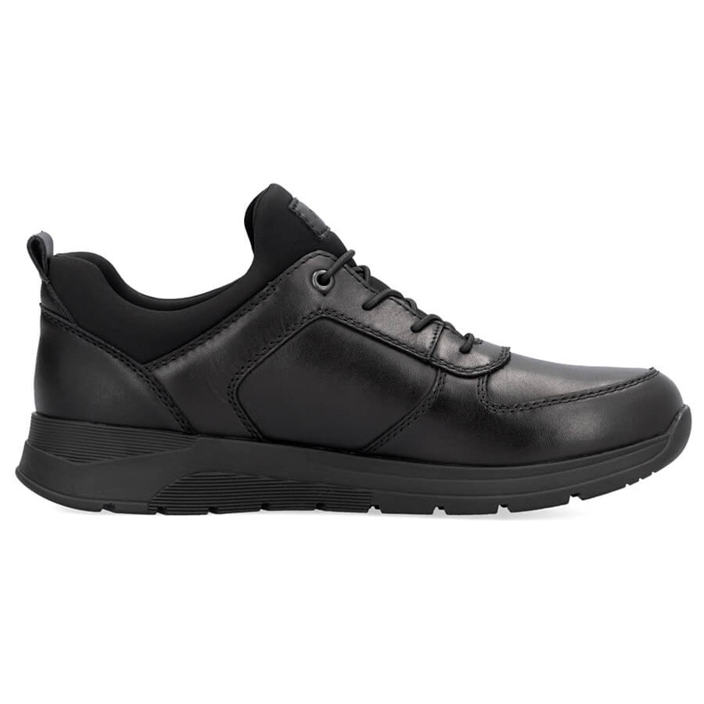 Pantofi slip-on pentru bărbați, confortabili, din piele, Rieker 39653-00 negru