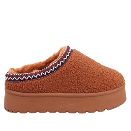 Cizme scurte de zapada cu Lamb Camel maro